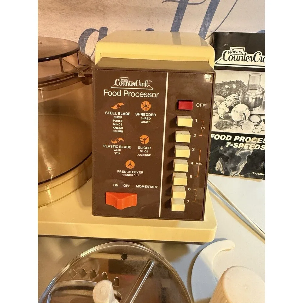 Complete Vintage Sears Counter Craft Food Processor Model 400 Tested Working